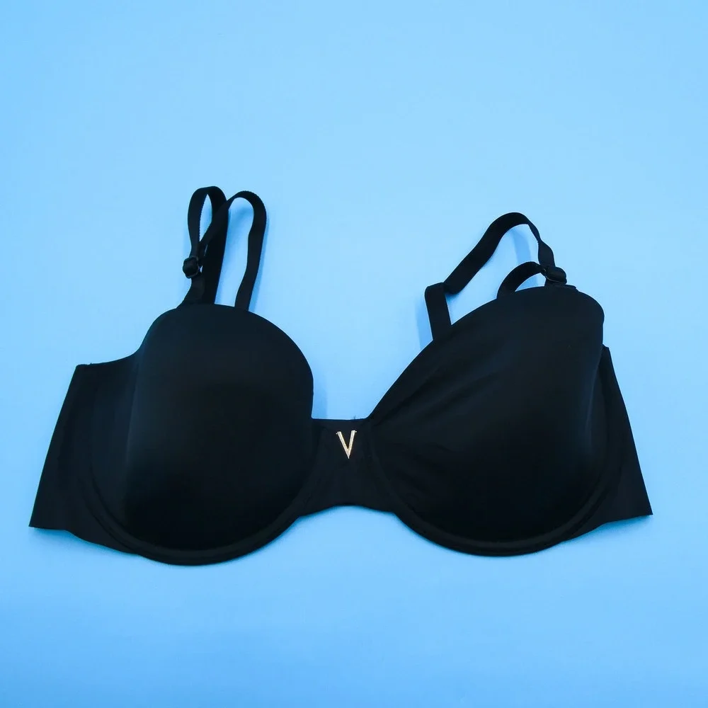 Victoria's‎ Secret Bra Womens 36C Multi-Way Black Gold V-Hardware Polyamide